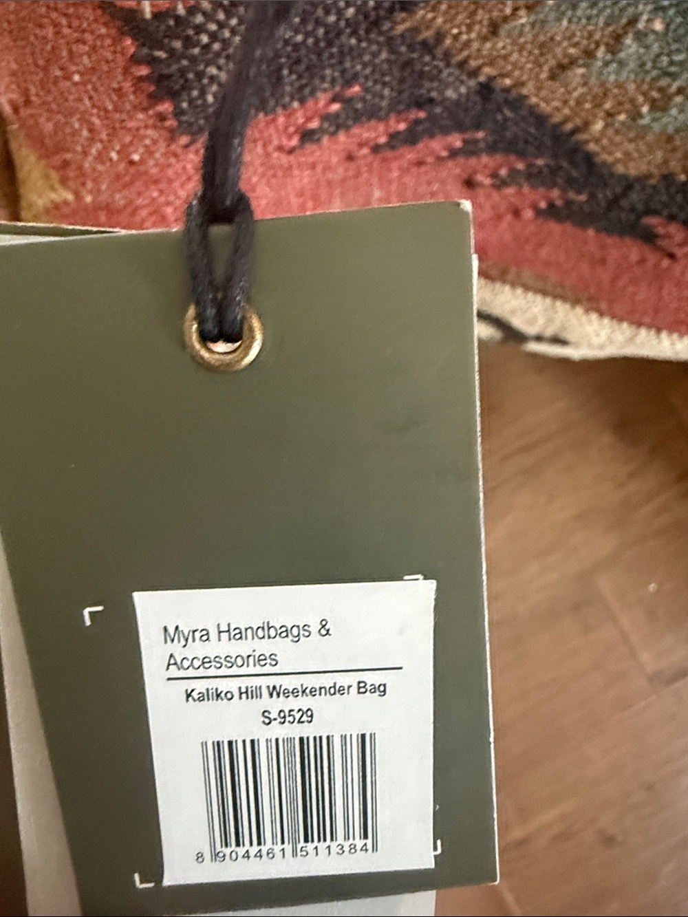 NWT Myra Woven Southwestern Tote Bag in Rust and Tan - Picture 5 of 5